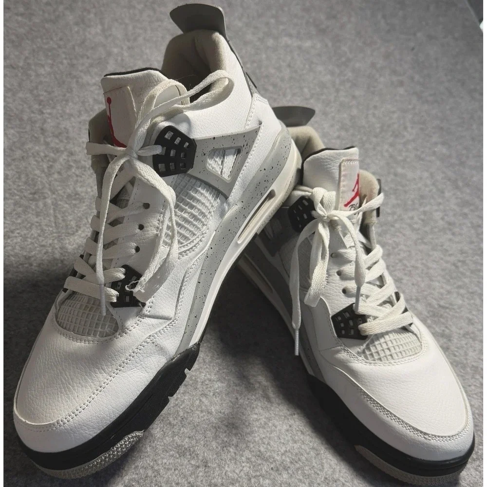 Jordan 4 Retro White Cement 2016 Mens Size 12.5 White Grey Black 840606-192 RARE